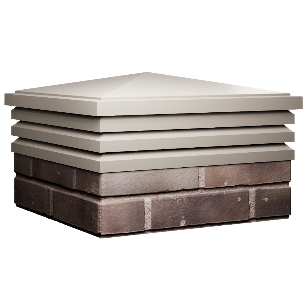 Колпак Zking Бона ХайТек Бежевый на столб 2х2 кирпича (513х513мм) в Тольятти фото