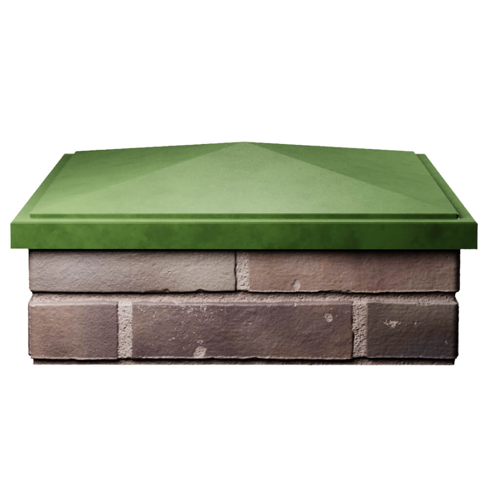 Колпак Zking БонаМоно Зеленый на столб 2х2 кирпича (515х515, 530х530мм) Тольятти фото