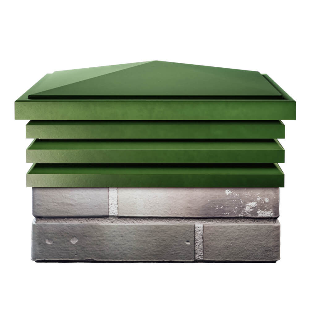 Колпак Zking Бона ХайТек Зеленый на столб 1.5х1.5 кирпича (385х385мм) Тольятти фото