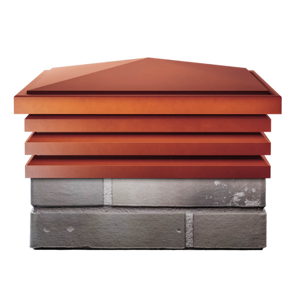 Колпак Zking Бона ХайТек Красный на столб 1.5х1.5 кирпича (385х385мм) Тольятти фото