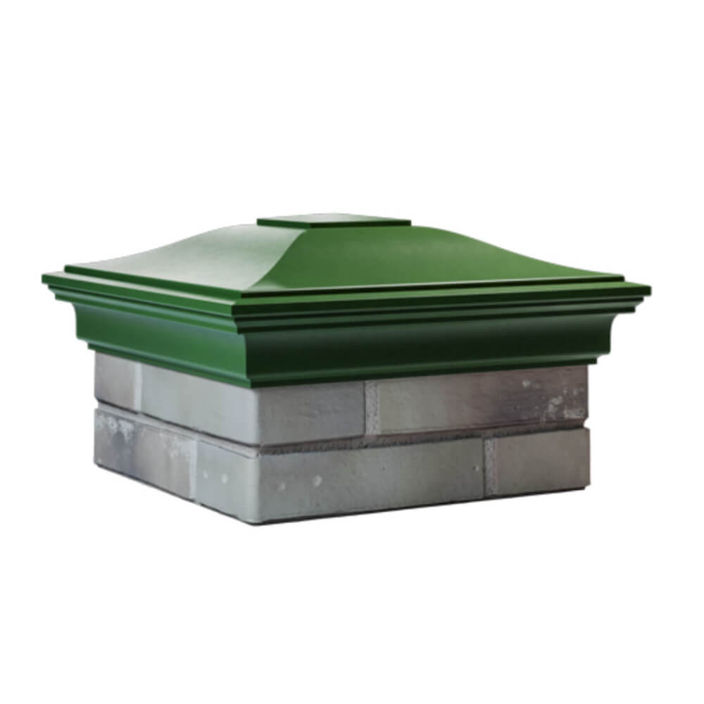 Колпак Zking Монблан Зеленый на столб 1.5х1.5 еврокирпича 0.7НФ (355х355мм) в Тольятти фото