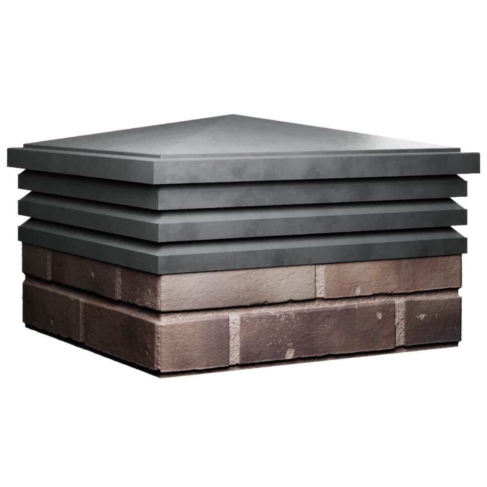 Колпак Zking Бона ХайТек Серый на столб 2х2 кирпича (513х513мм) в Тольятти фото