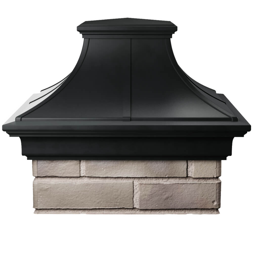 Колпак Zking Монблан Премиум Черный на столб 1.5х1.5 кирпича (385х385мм) Тольятти фото