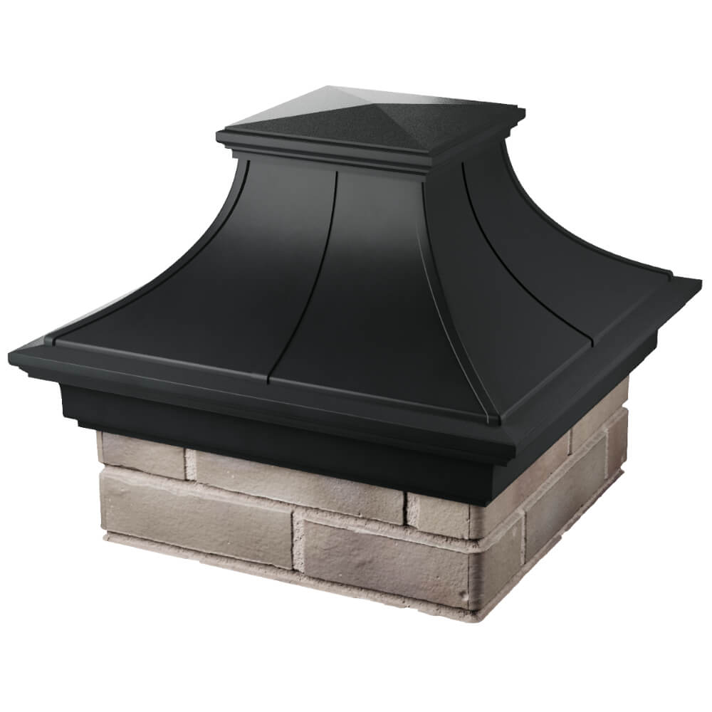 Колпак Zking Монблан Премиум Черный на столб 1.5х1.5 кирпича (385х385мм) в Тольятти фото