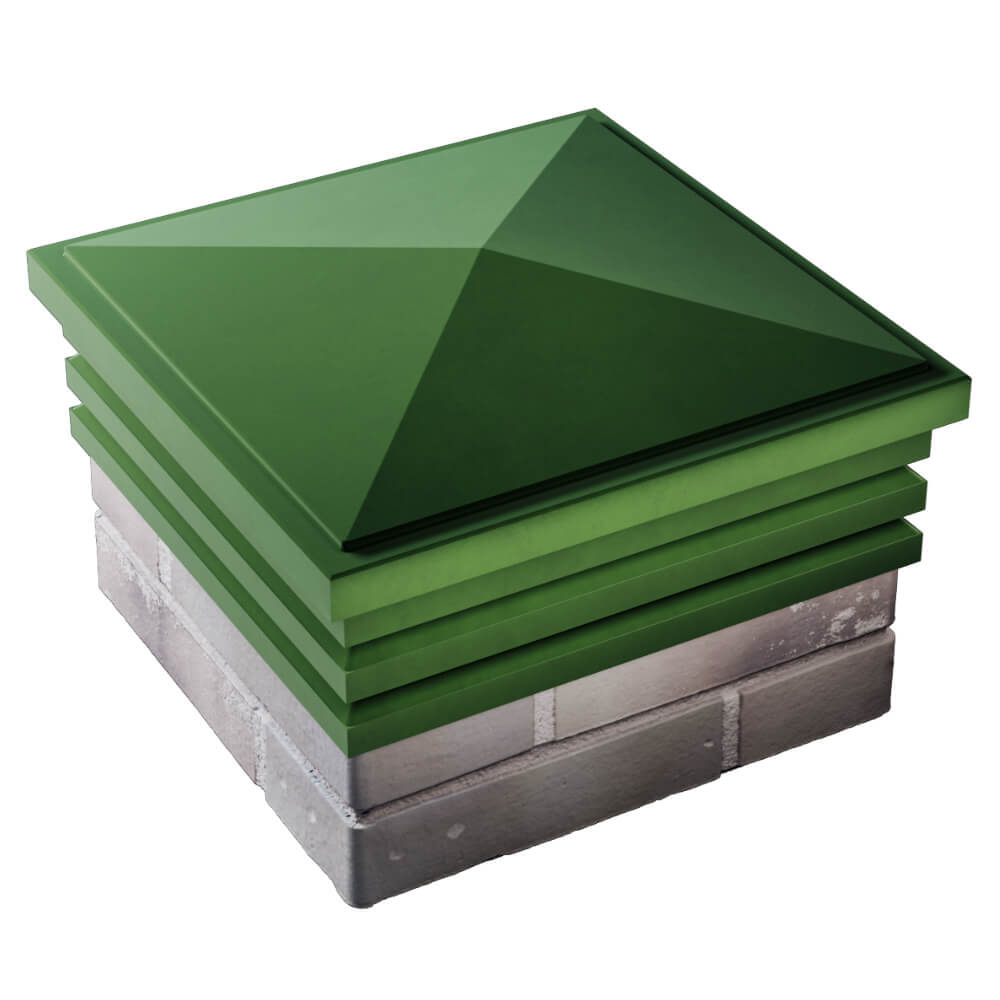 Колпак Zking Бона ХайТек Зеленый на столб 1.5х1.5 кирпича (385х385мм) в Тольятти фото