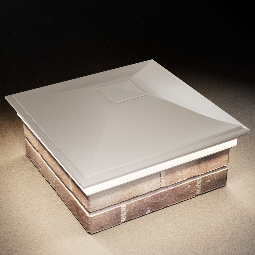 Колпак Zking Монблан Бежевый на столб 2х2 кирпича (515х515мм) c подсветкой в Тольятти фото