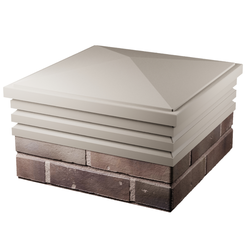 Колпак Zking Бона ХайТек Бежевый на столб 2х2 кирпича (513х513мм) в Тольятти фото