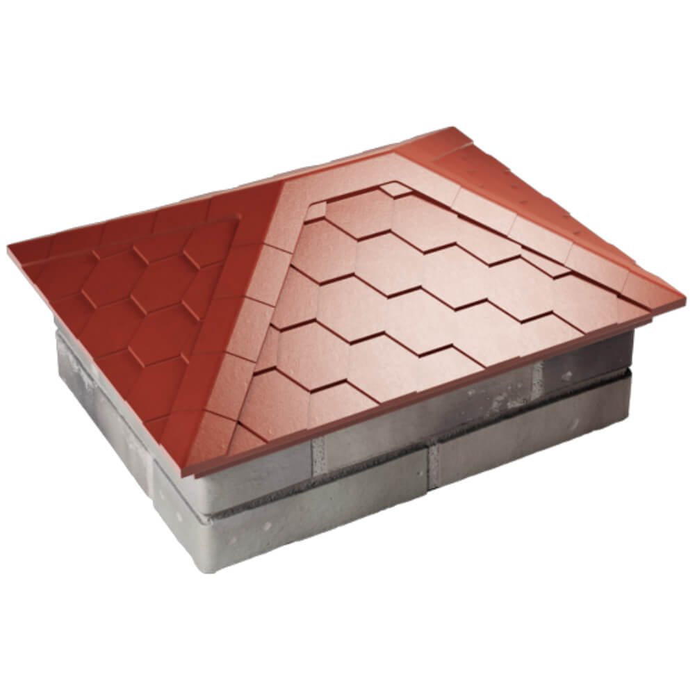 Колпак Zking Эверест Красный на столб 2х1.5 кирпича (520х390мм) Тольятти фото