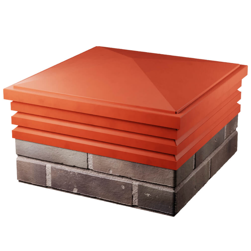 Колпак Zking Бона ХайТек Красный на столб 2х2 кирпича (513х513мм) в Тольятти фото