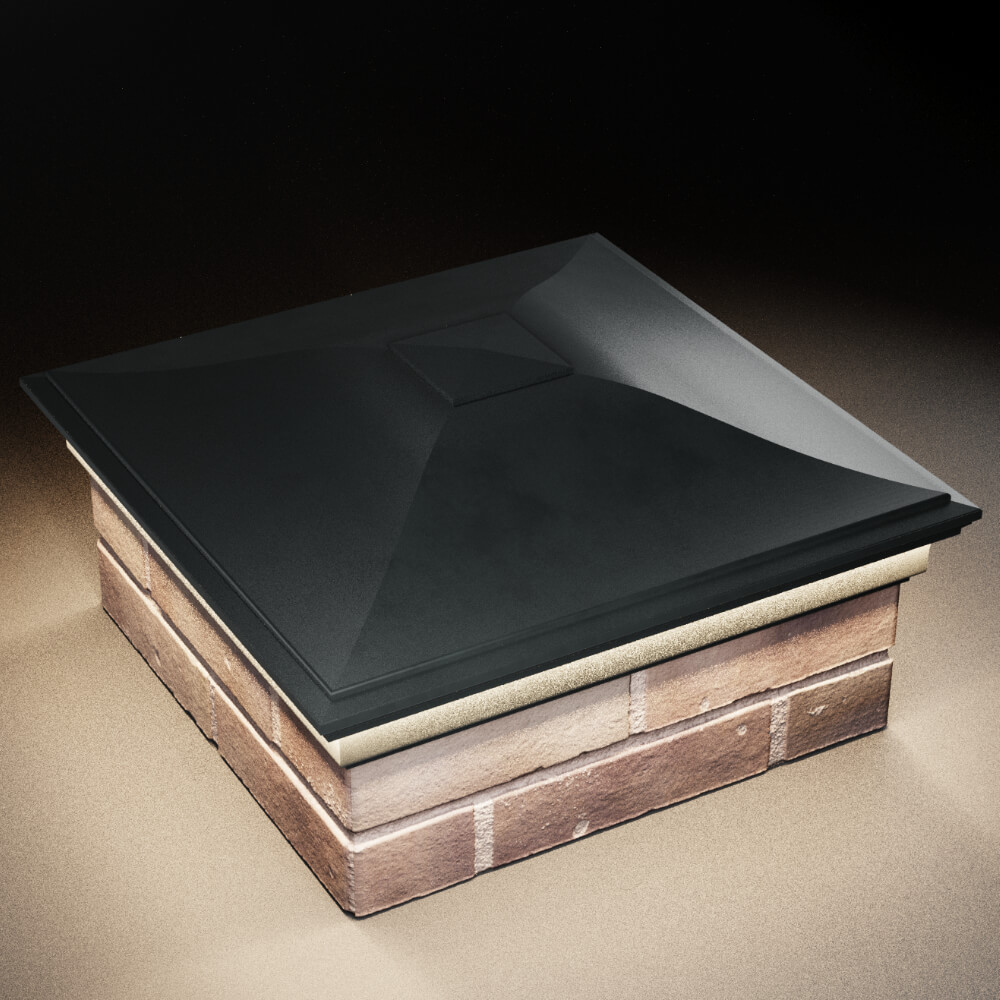 Колпак Zking Монблан Черный на столб 2х2 кирпича (515х515мм) c подсветкой в Тольятти фото