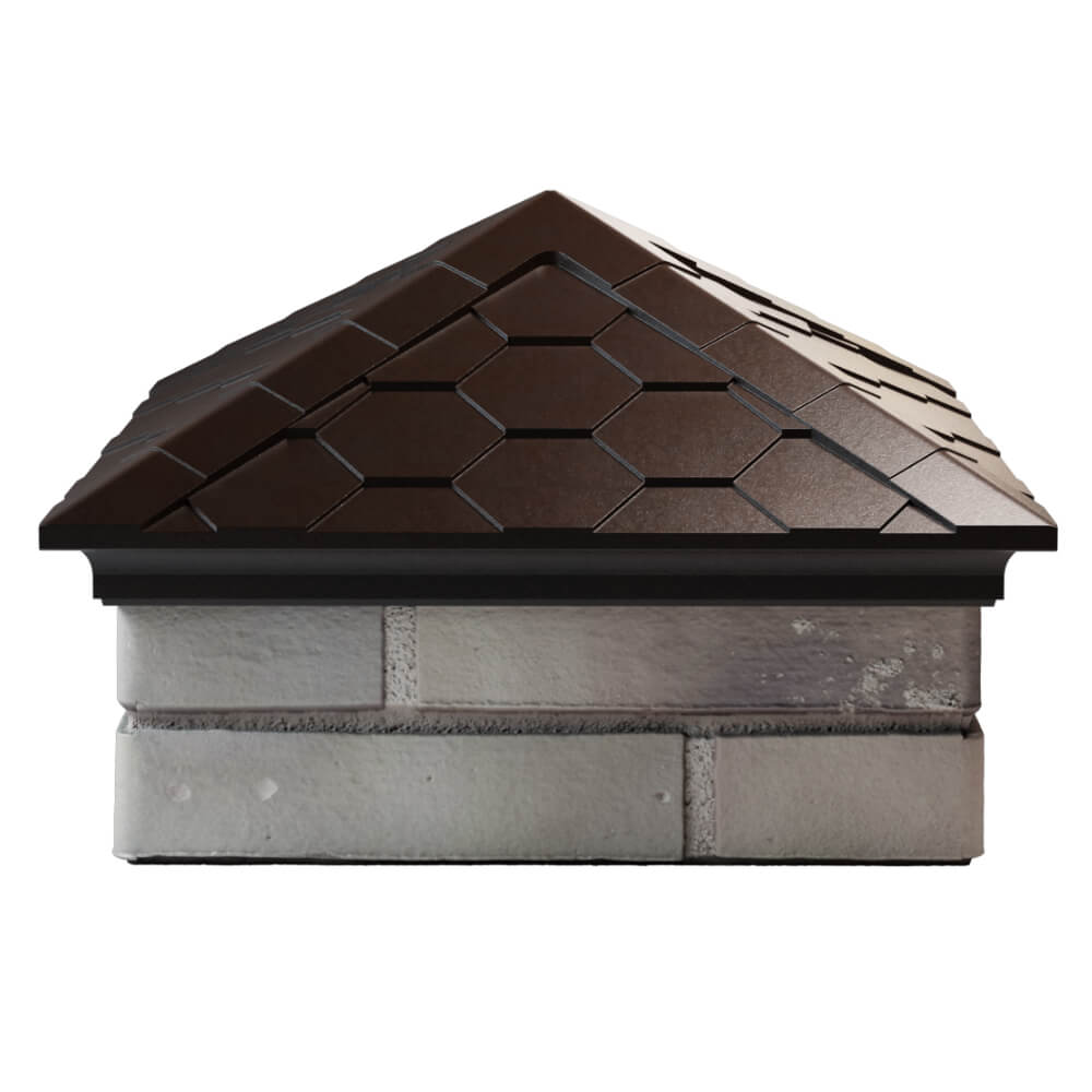 Колпак Zking Эверест Коричневый на столб 1.5х1.5 кирпича (390х390мм) Тольятти фото