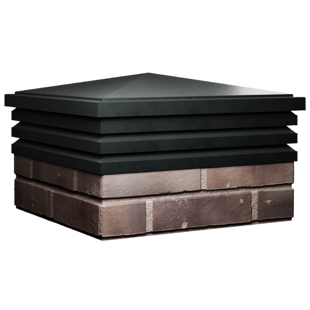 Колпак Zking Бона ХайТек Черный на столб 2х2 кирпича (513х513мм) в Тольятти фото