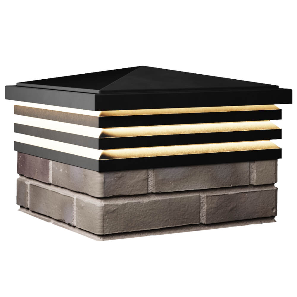 Колпак Zking Бона ХайТек Черный на столб 1.5х1.5 кирпича (385х385мм) с подсветкой в Тольятти фото