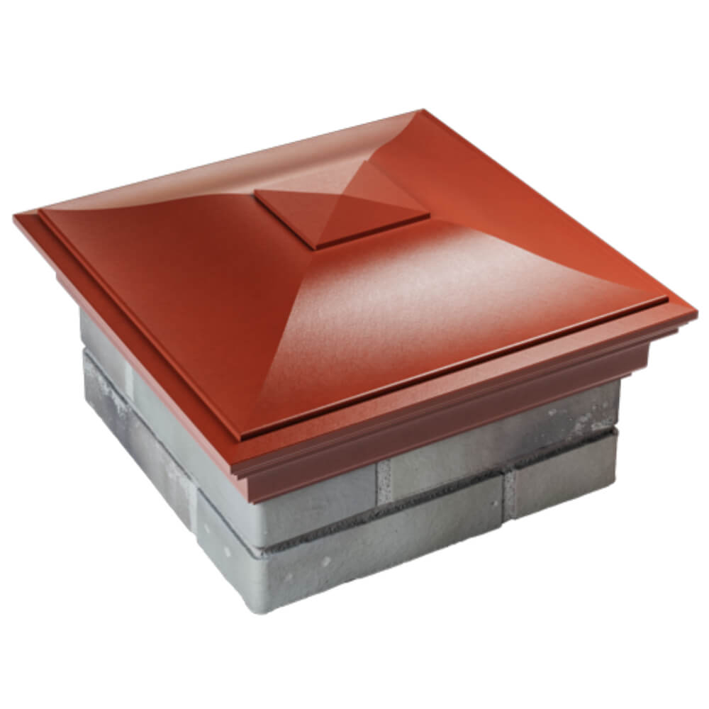 Колпак Zking Монблан Красный на столб 1.5х1.5 кирпича (385х385мм) в Тольятти фото