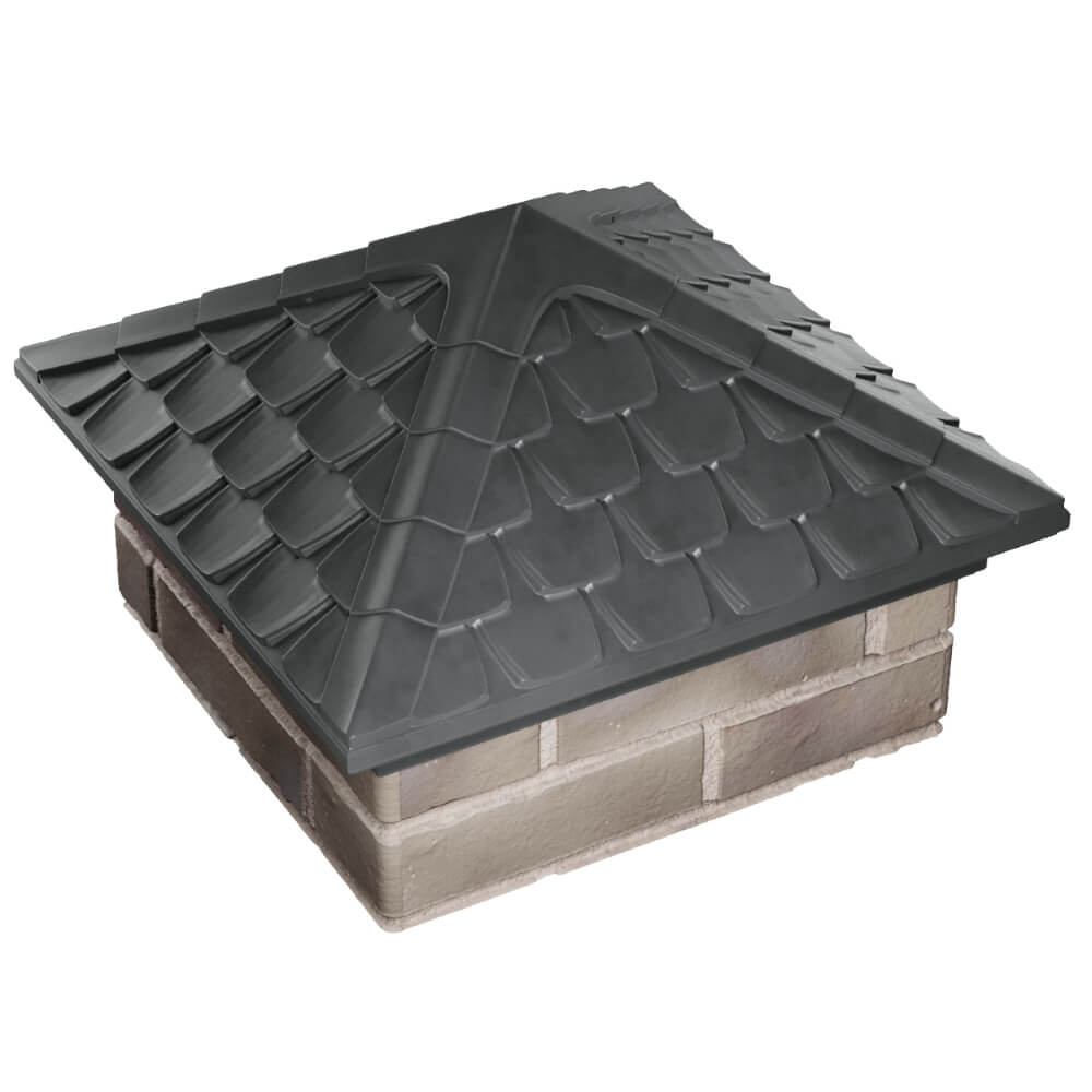 Колпак Zking Эльбрус Серый на столб 1.5х1.5 кирпича (385х385мм) в Тольятти фото