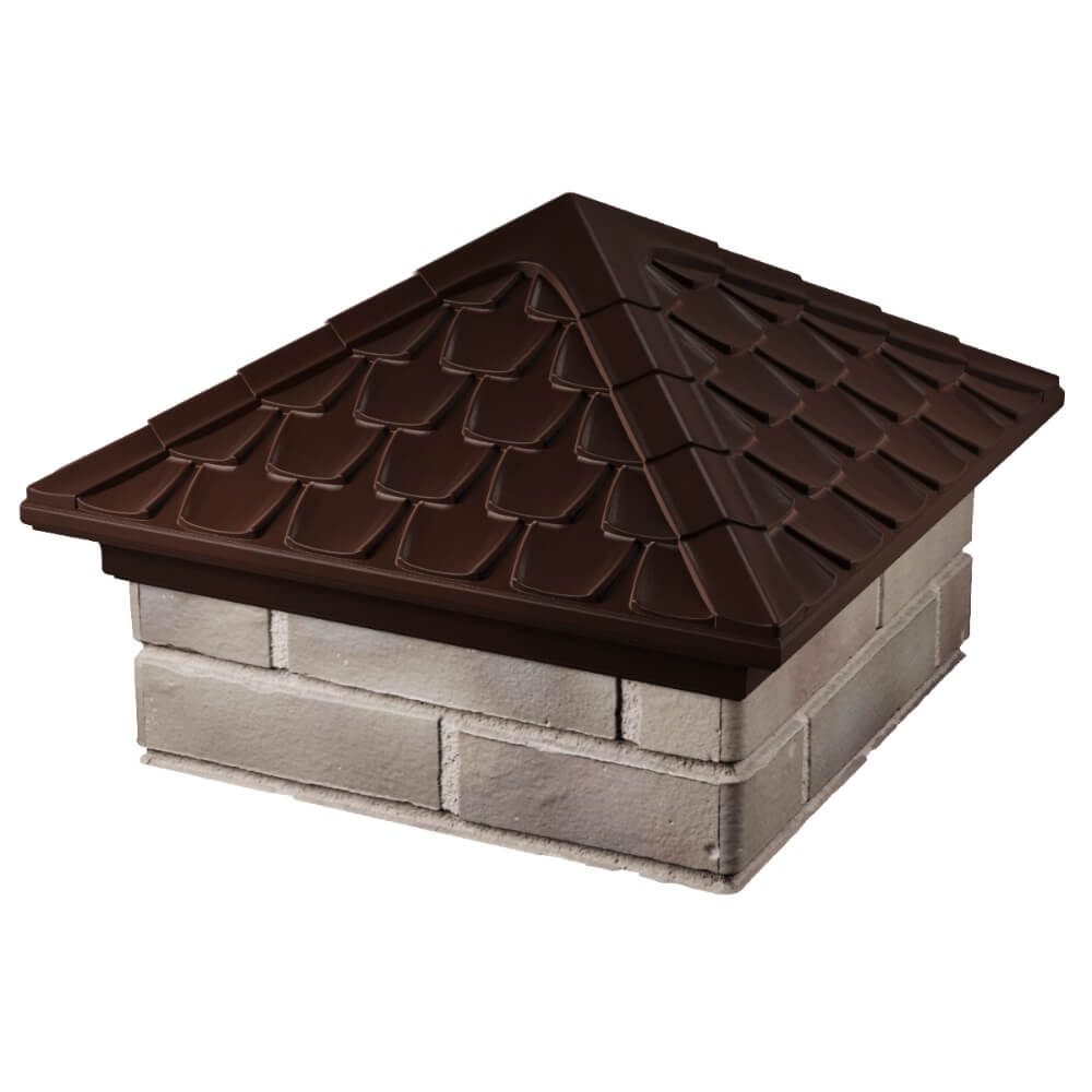 Колпак Zking Эльбрус Коричневый на столб 1.5х1.5 кирпича (385х385мм) в Тольятти фото