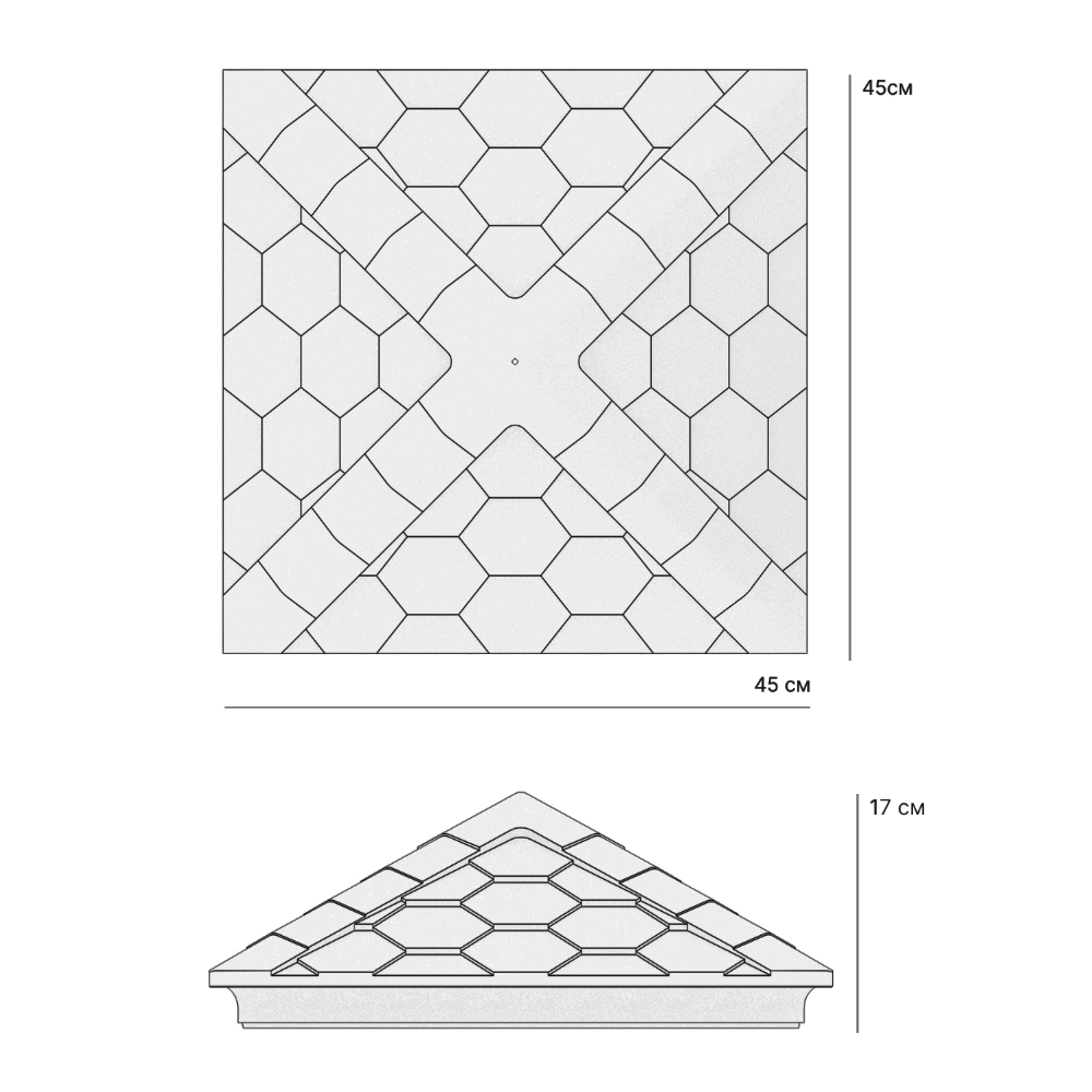Колпак Zking Эверест Бежевый на столб 1.5х1.5 кирпича (390х390мм) в Тольятти фото