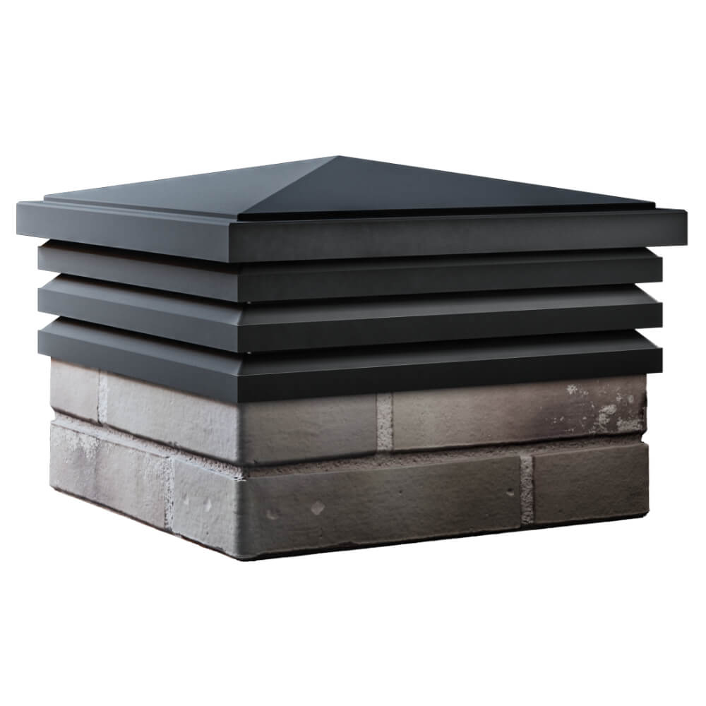 Колпак Zking Бона ХайТек Черный на столб 1.5х1.5 кирпича (385х385мм) в Тольятти фото