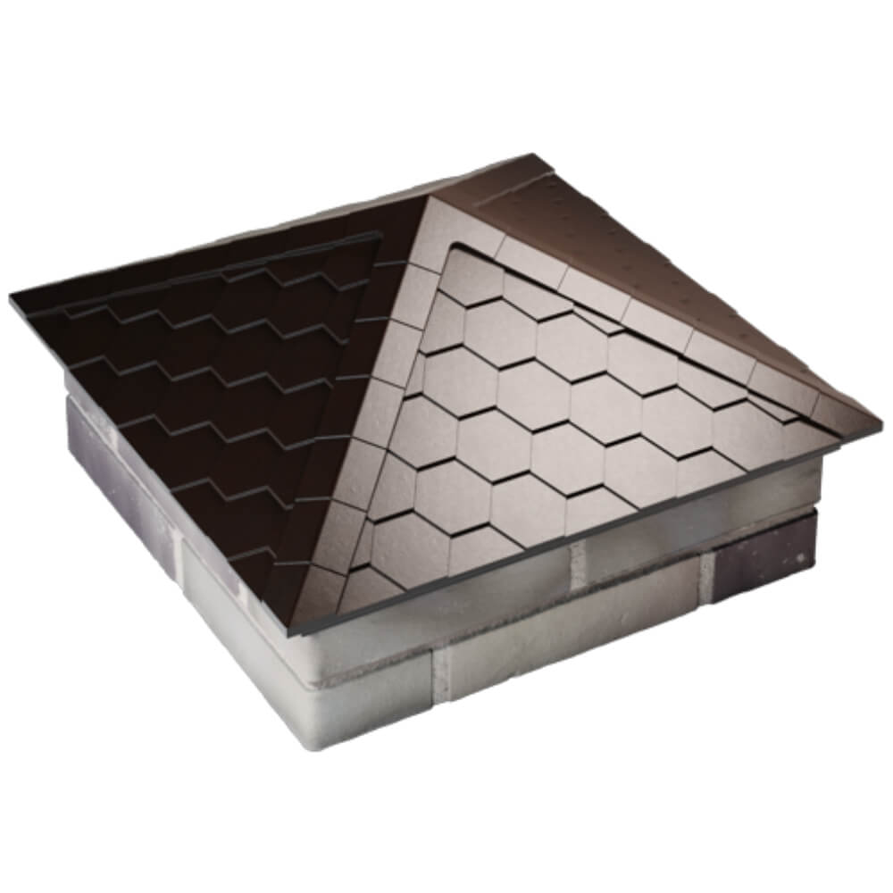Колпак Zking Эверест Коричневый на столб 2х2 кирпича (535х535мм) Тольятти фото