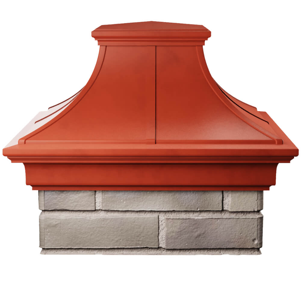 Колпак Zking Монблан Премиум Красный на столб 1.5х1.5 кирпича (385х385мм) Тольятти фото