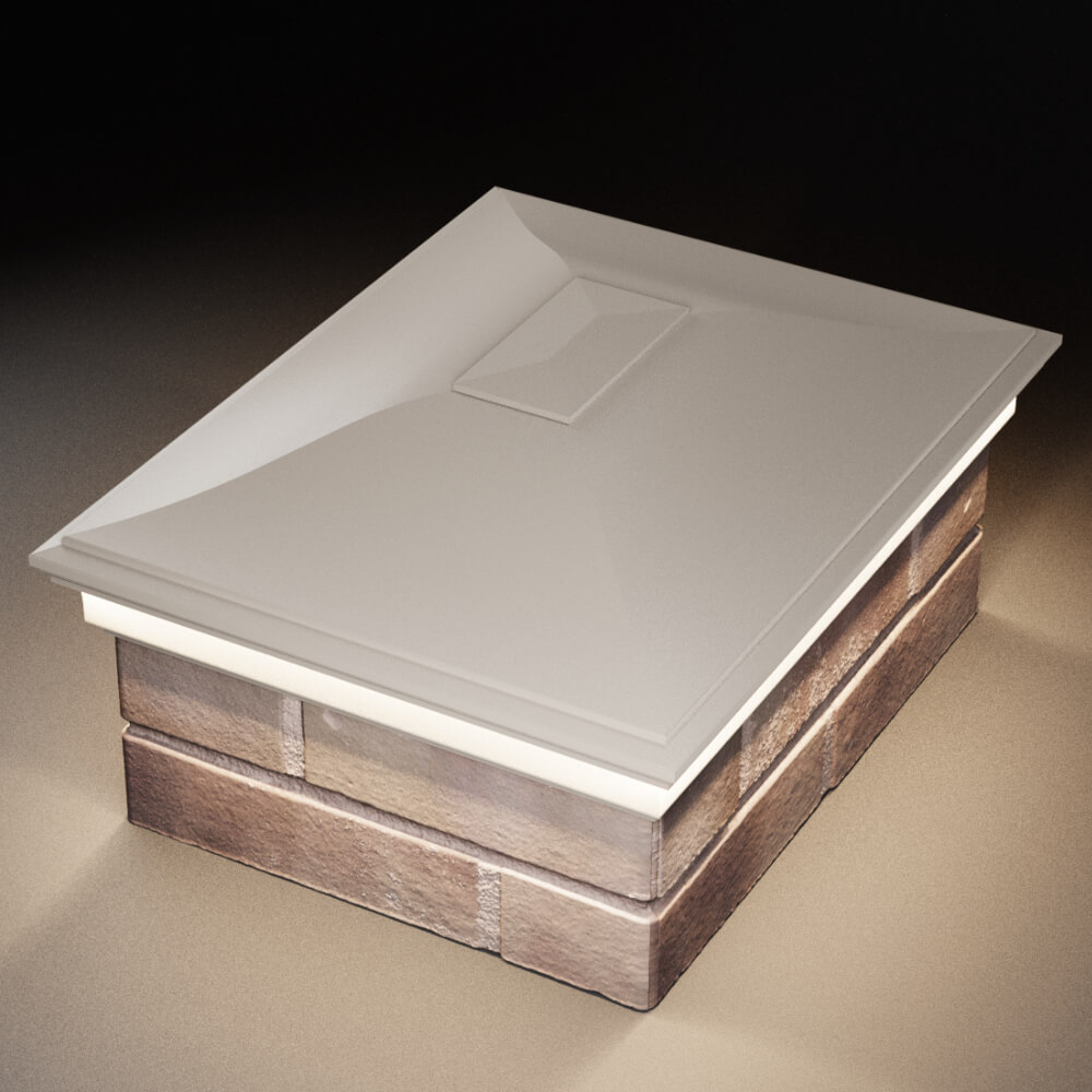 Колпак Zking Монблан Бежевый на столб 2х1.5 кирпича (515х385мм) c подсветкой в Тольятти фото