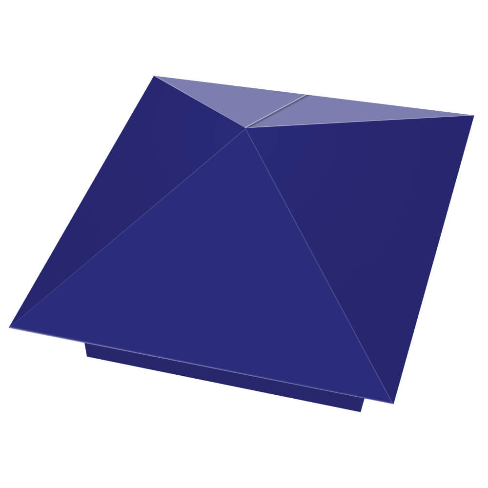 Колпак металлический 400х400мм RAL5002 Синий Ультрамарин заборный Тольятти фото