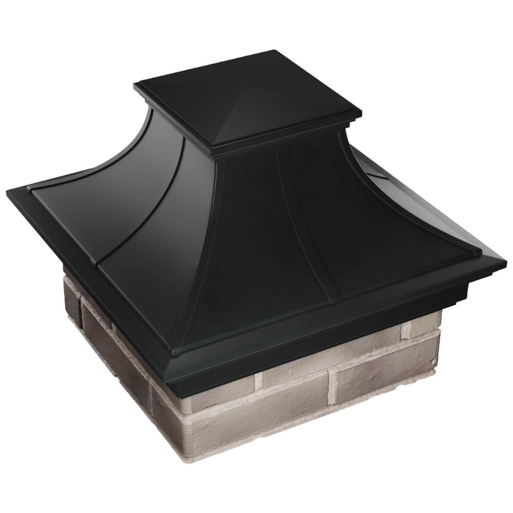 Колпак Zking Монблан Премиум Черный на столб 1.5х1.5 кирпича (385х385мм) в Тольятти фото