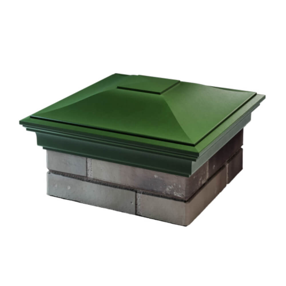 Колпак Zking Монблан Зеленый на столб 1.5х1.5 еврокирпича 0.7НФ (355х355мм) в Тольятти фото