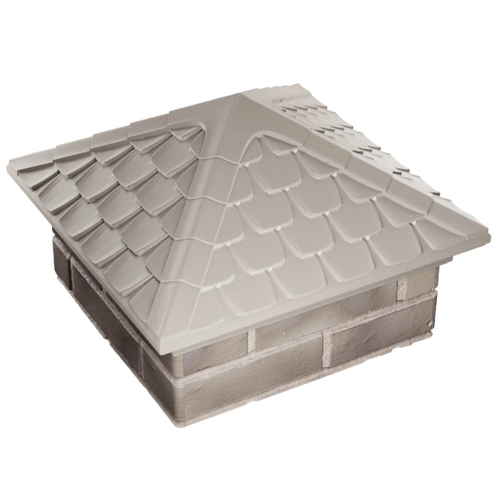 Колпак Zking Эльбрус Бежевый на столб 1.5х1.5 кирпича (385х385мм) в Тольятти фото