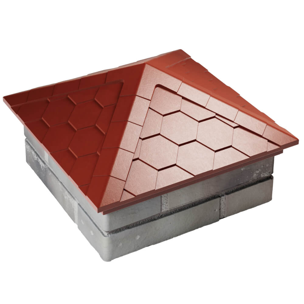 Колпак Zking Эверест Красный на столб 1.5х1.5 кирпича (390х390мм) в Тольятти фото
