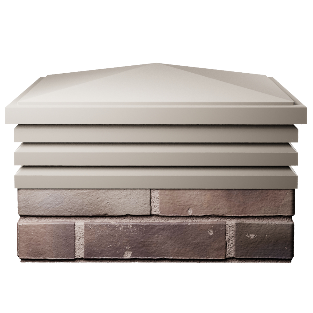 Колпак Zking Бона ХайТек Бежевый на столб 2х2 кирпича (513х513мм) Тольятти фото