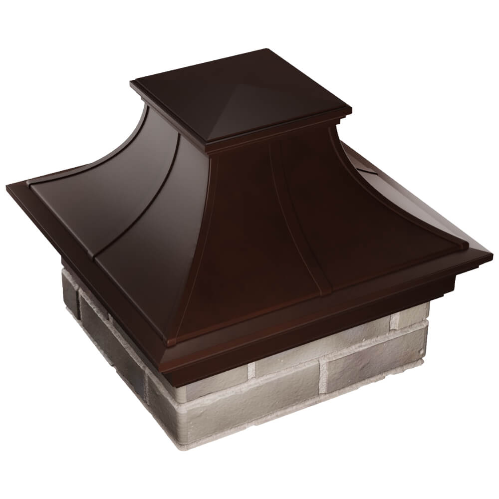 Колпак Zking Монблан Премиум Коричневый на столб 1.5х1.5 кирпича (385х385мм) в Тольятти фото