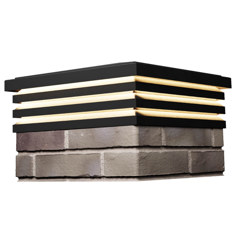 Колпак Zking Бона ХайТек Черный на столб 1.5х1.5 кирпича (385х385мм) с подсветкой в Тольятти фото