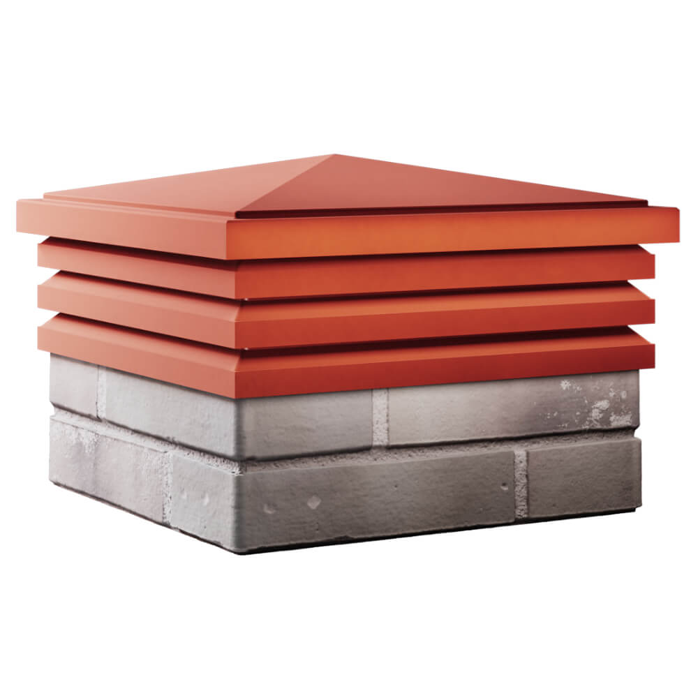 Колпак Zking Бона ХайТек Красный на столб 1.5х1.5 кирпича (385х385мм) в Тольятти фото