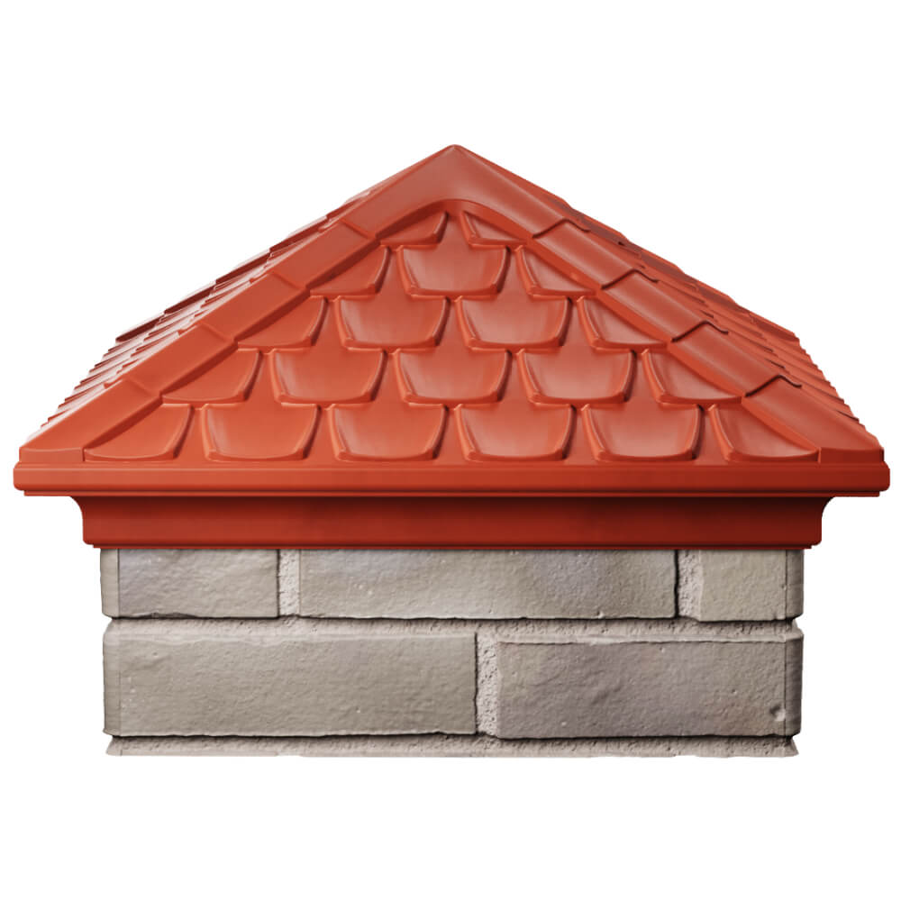 Колпак Zking Эльбрус Красный на столб 1.5х1.5 кирпича (385х385мм) Тольятти фото