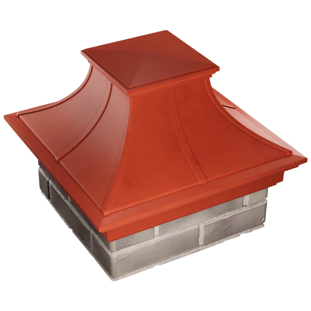 Колпак Zking Монблан Премиум Красный на столб 1.5х1.5 кирпича (385х385мм) в Тольятти фото