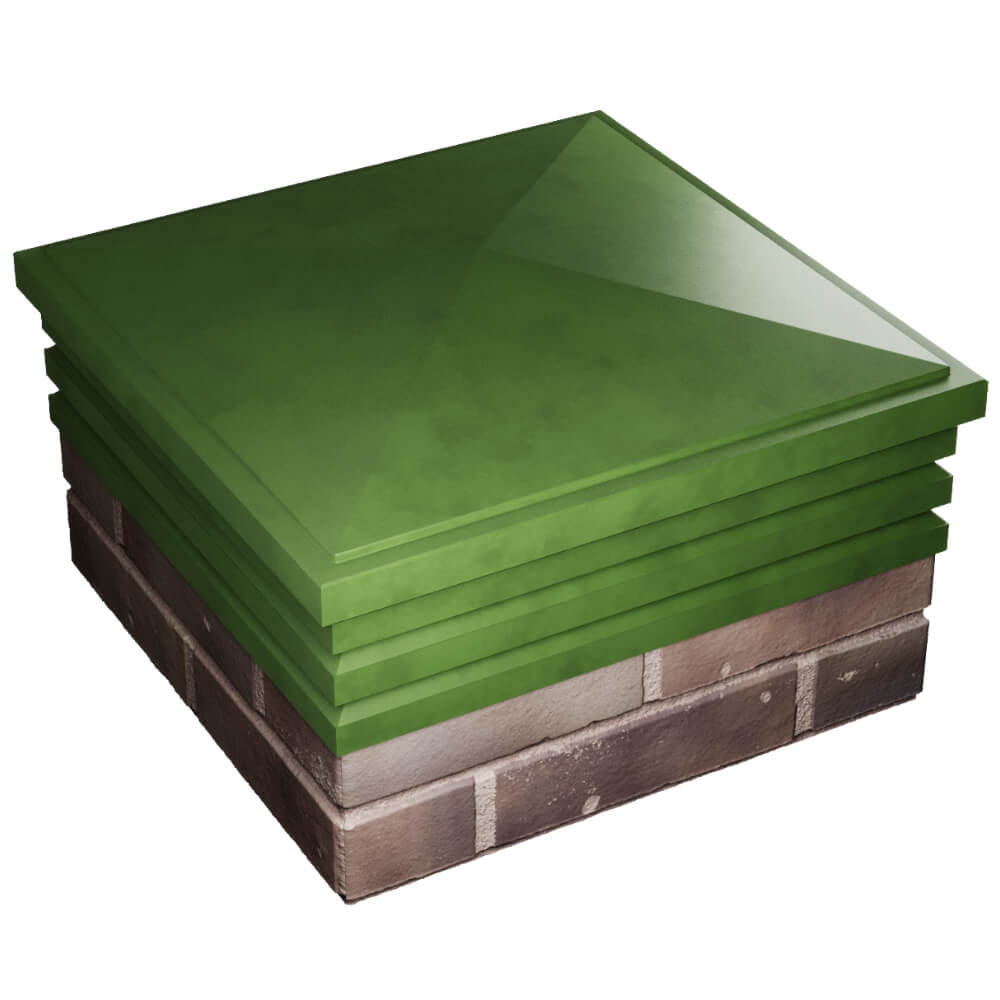 Колпак Zking Бона ХайТек Зеленый на столб 2х2 кирпича (513х513мм) в Тольятти фото