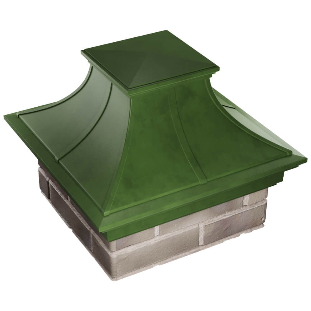 Колпак Zking Монблан Премиум Зеленый на столб 1.5х1.5 кирпича (385х385мм) в Тольятти фото