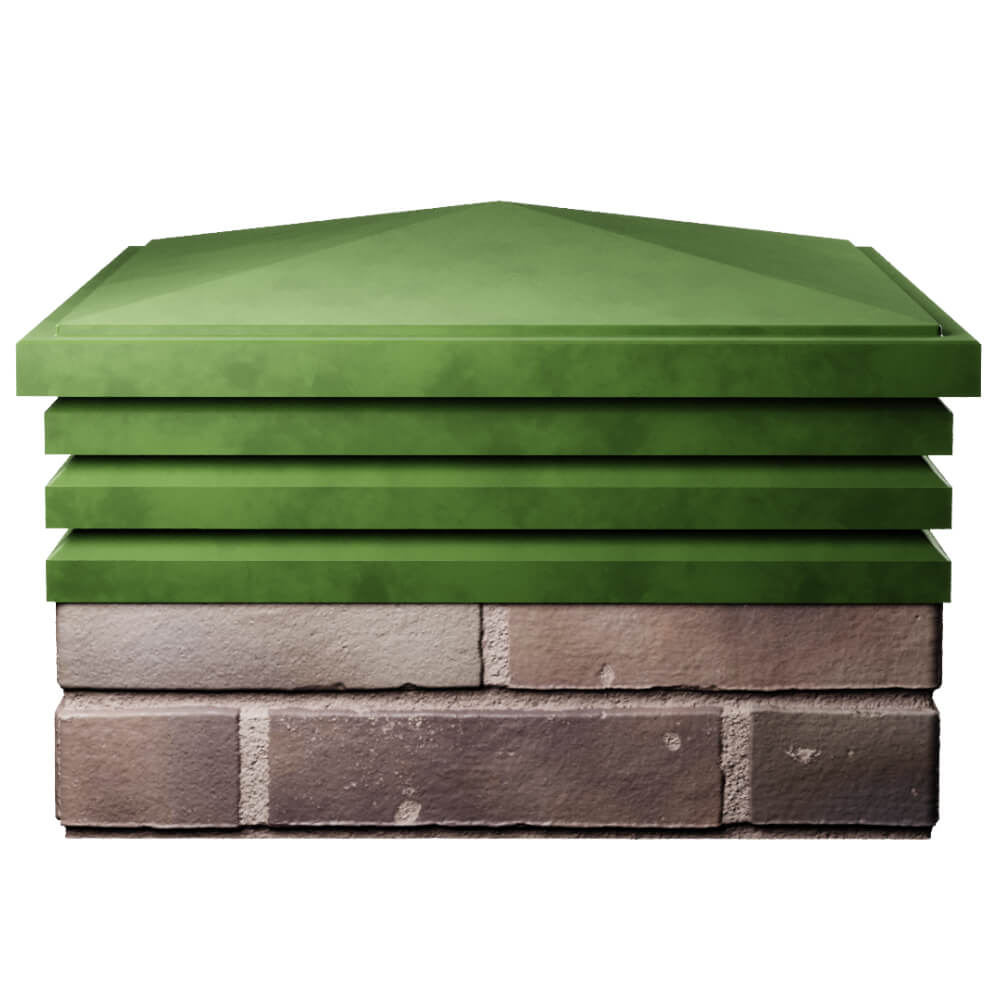 Колпак Zking Бона ХайТек Зеленый на столб 2х2 кирпича (513х513мм) Тольятти фото