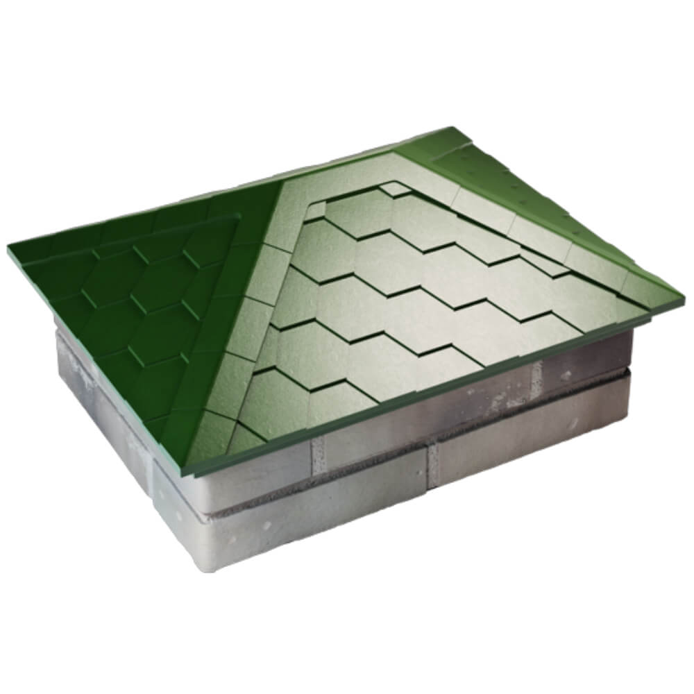 Колпак Zking Эверест Зеленый на столб 2х1.5 кирпича (520х390мм) Тольятти фото