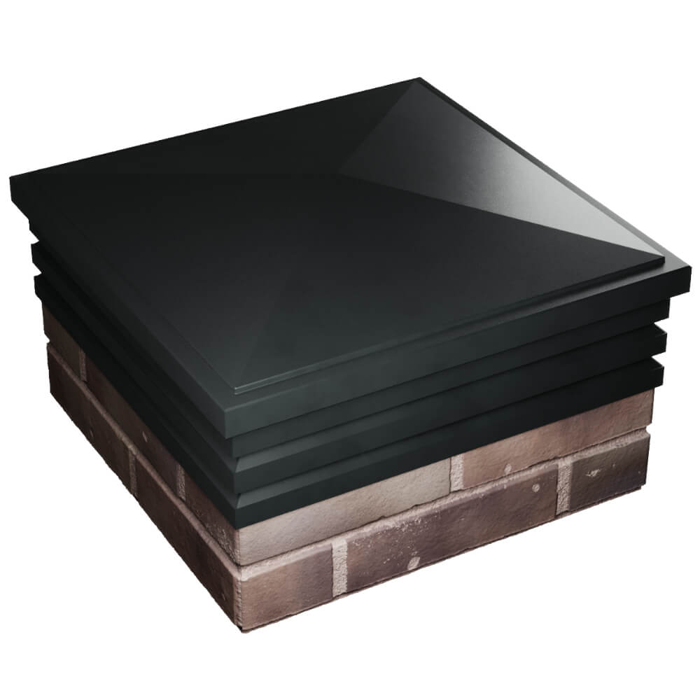 Колпак Zking Бона ХайТек Черный на столб 2х2 кирпича (513х513мм) в Тольятти фото