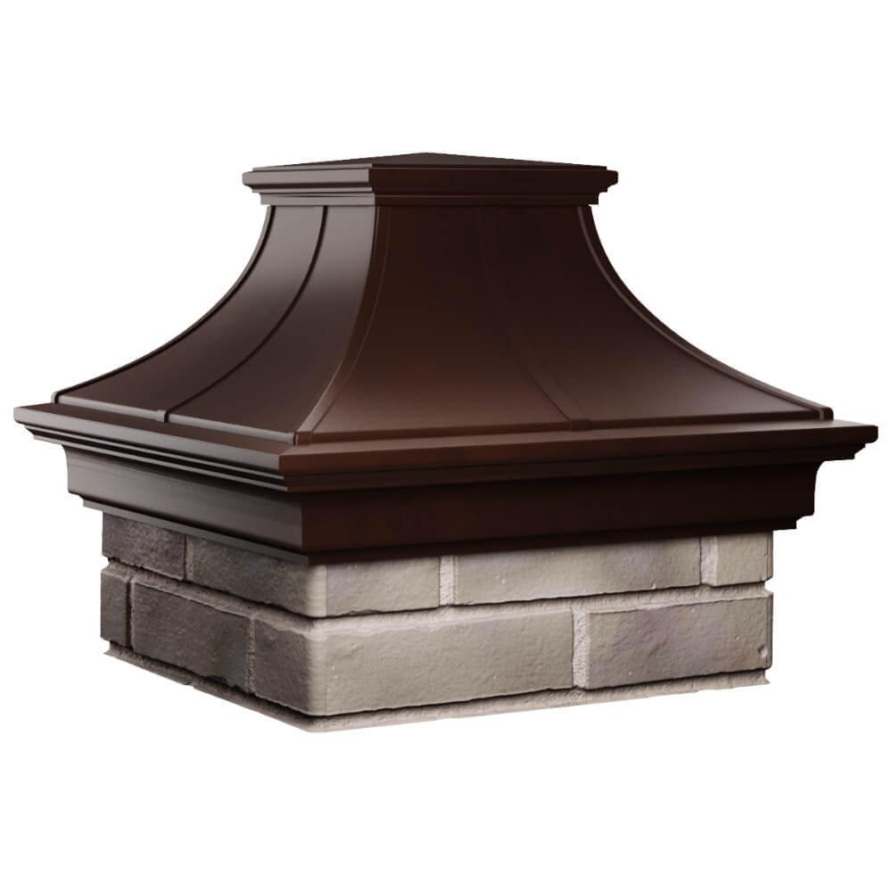 Колпак Zking Монблан Премиум Коричневый на столб 1.5х1.5 кирпича (385х385мм) в Тольятти фото