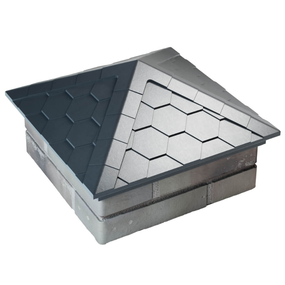 Колпак Zking Эверест Серый на столб 1.5х1.5 кирпича (390х390мм) в Тольятти фото