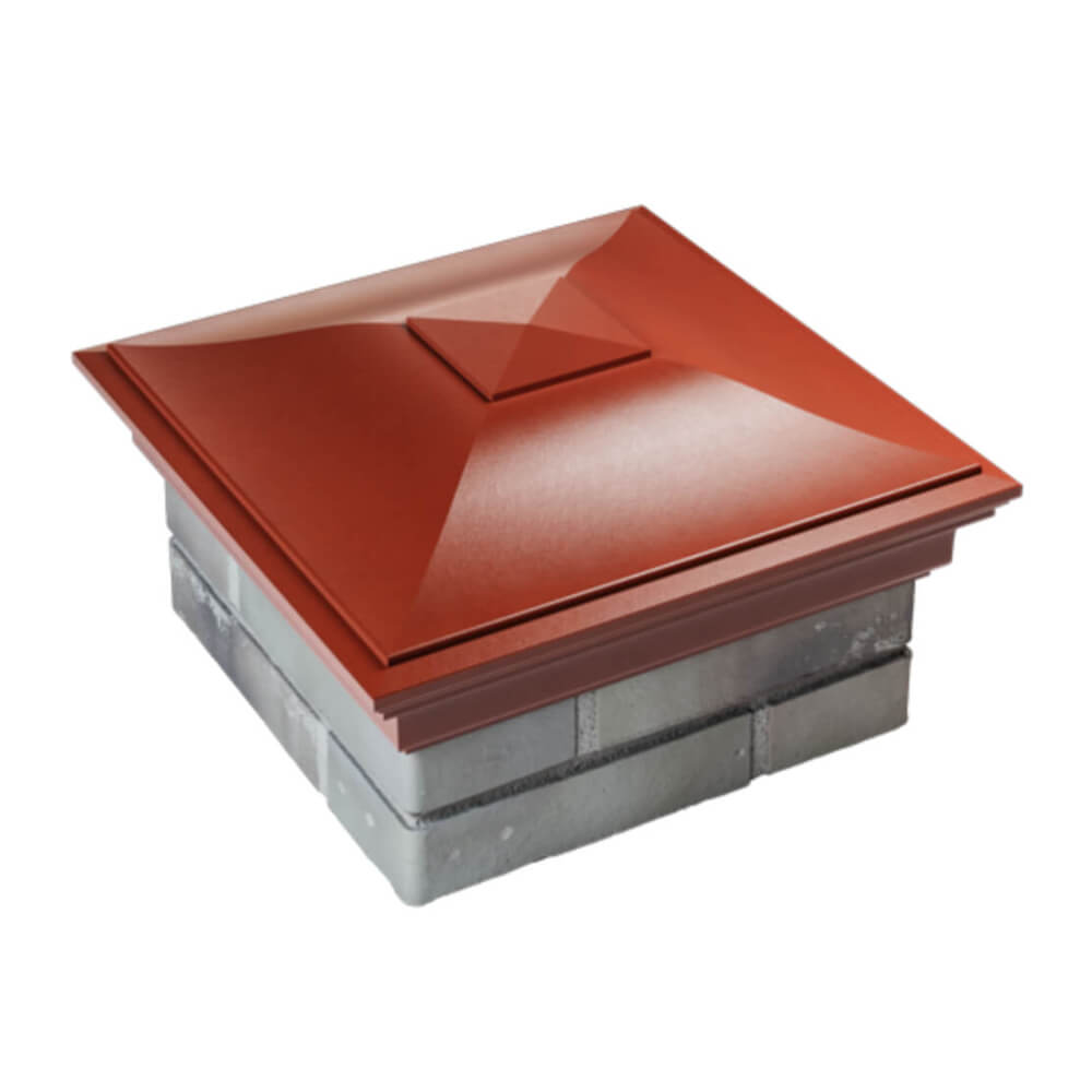 Колпак Zking Монблан Красный на столб 1.5х1.5 еврокирпича 0.7НФ (355х355мм) в Тольятти фото