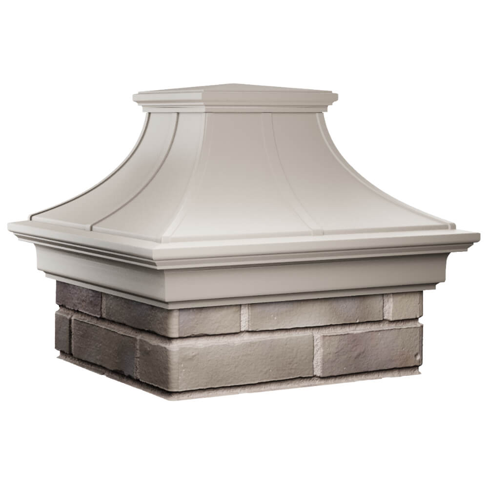 Колпак Zking Монблан Премиум Бежевый на столб 1.5х1.5 кирпича (385х385мм) в Тольятти фото