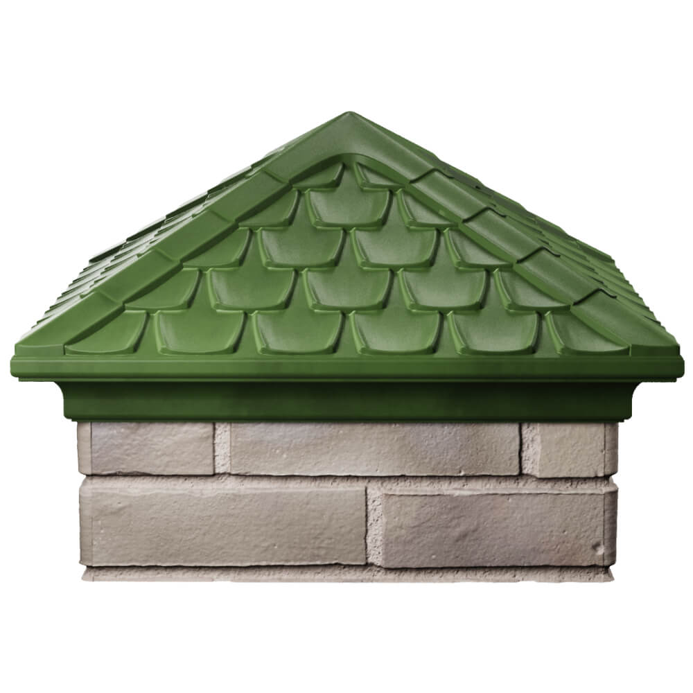 Колпак Zking Эльбрус Зеленый на столб 1.5х1.5 кирпича (385х385мм) Тольятти фото