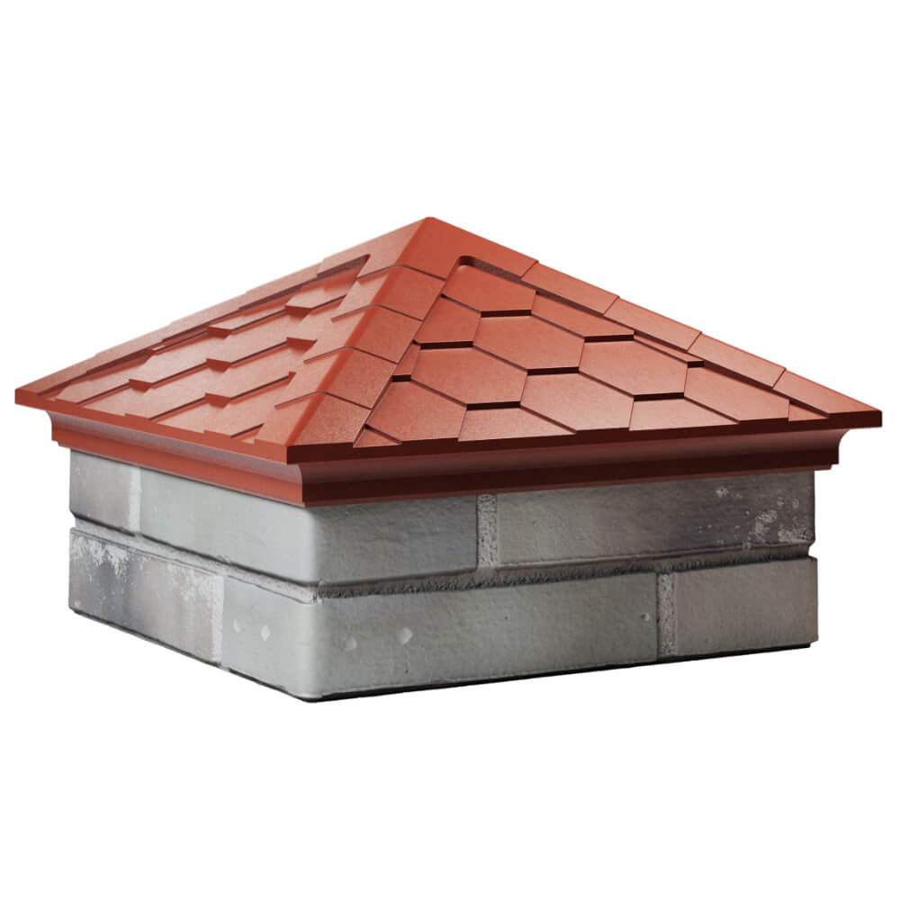 Колпак Zking Эверест Красный на столб 1.5х1.5 кирпича (390х390мм) в Тольятти фото