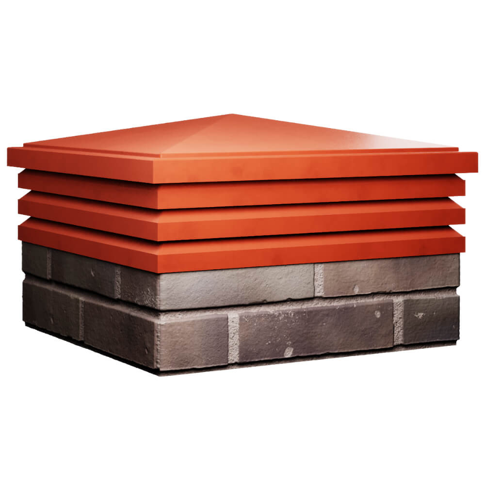 Колпак Zking Бона ХайТек Красный на столб 2х2 кирпича (513х513мм) в Тольятти фото