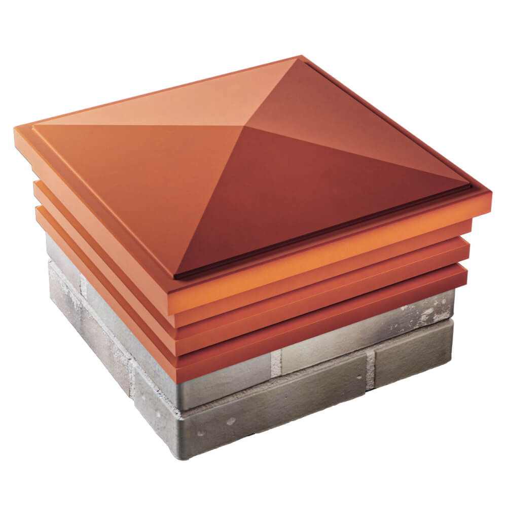 Колпак Zking Бона ХайТек Красный на столб 1.5х1.5 кирпича (385х385мм) в Тольятти фото