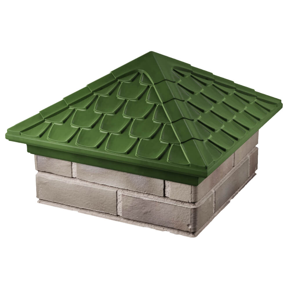 Колпак Zking Эльбрус Зеленый на столб 1.5х1.5 кирпича (385х385мм) в Тольятти фото